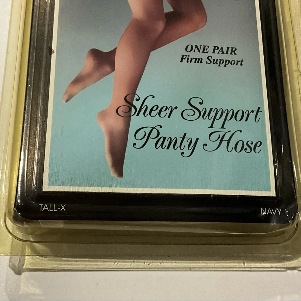 Vintage TheraFirm Firm Support Pantyhose Size Tall-X Navy Sheer NOS